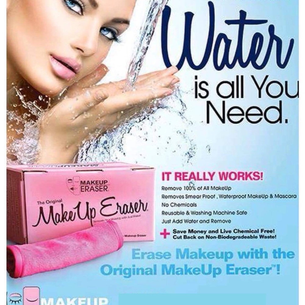 The Original MAKEUP ERASER. Removes your makeup with just water. Waterproof too